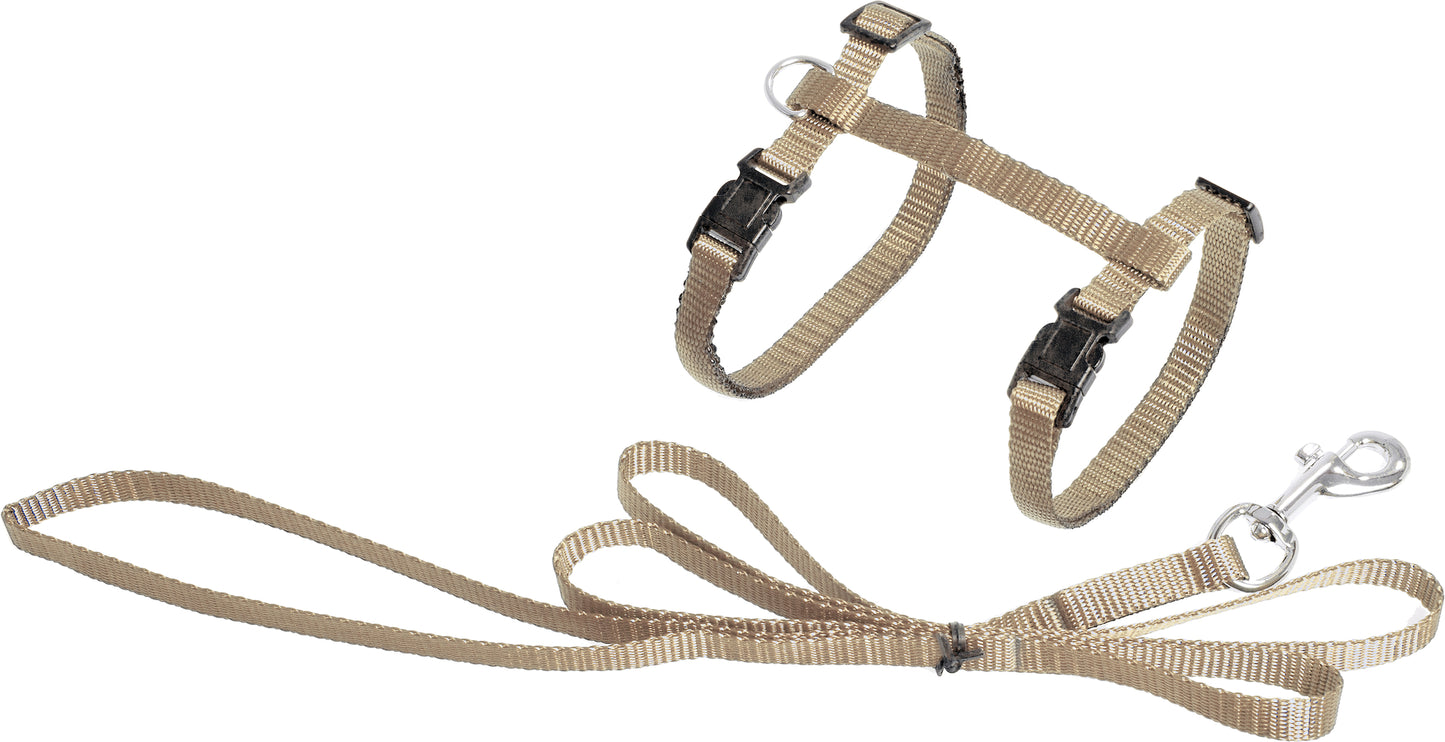 1031210 - Chat Harnais avec laisse Ziggi Beige