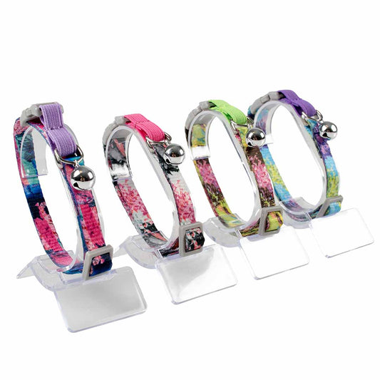 15551 - Collier pour chats splash florale Couleurs mélangées