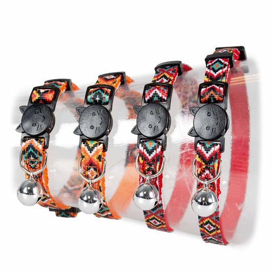 15557 - Collier pour chats design indien Couleurs mélangées